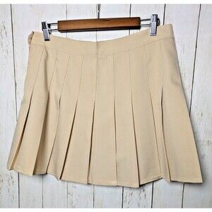 Tan A Line Pleated Mini Skirt Size M Preppy Schoolgirl Tennis Minimalist Y2k